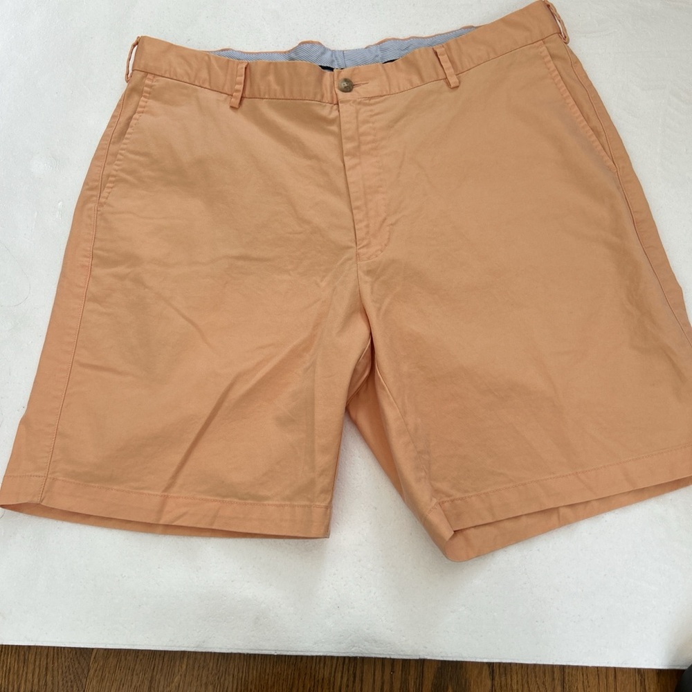 Peter Millar orange creamsicle peach Pima cotton spandex chino shorts 38 #chino